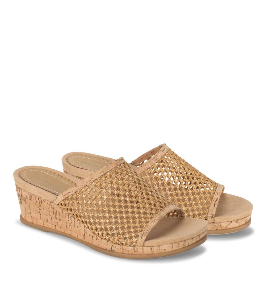 Baretraps Classic Comfort Sandals | Women Flossey Wedge Slide Sandal Natural