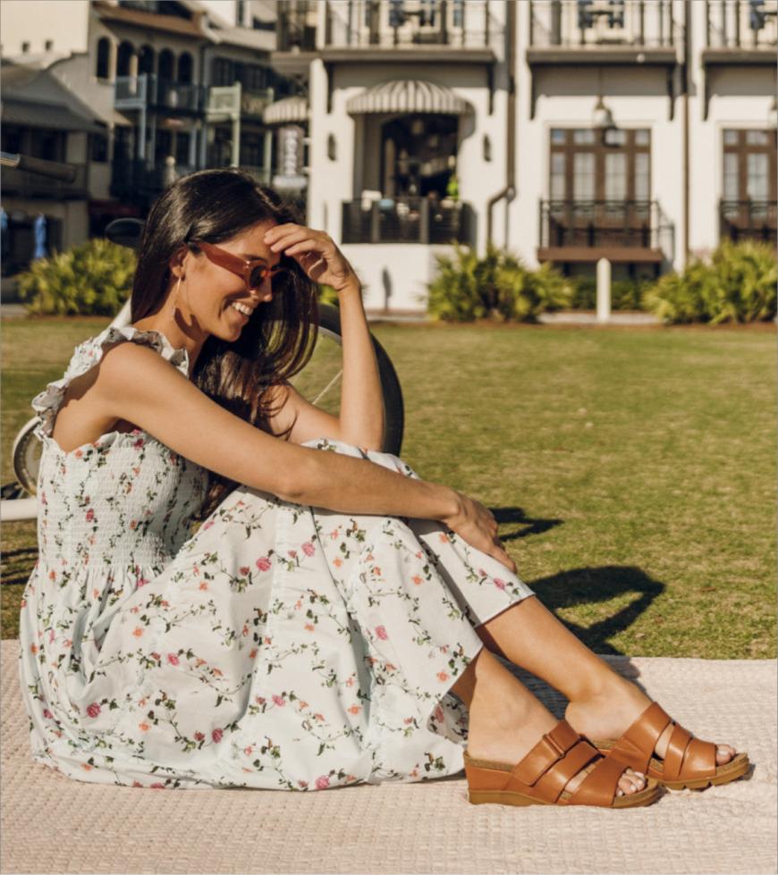 Baretraps Classic Comfort Sandals | Women Michi Wedge Sandal Dark Caramel