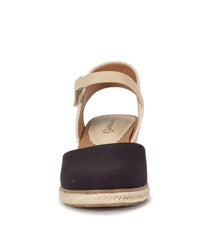 Baretraps Classic Comfort Sandals | Women Ocean Closed Toe Wedge Sandal Black Canvas