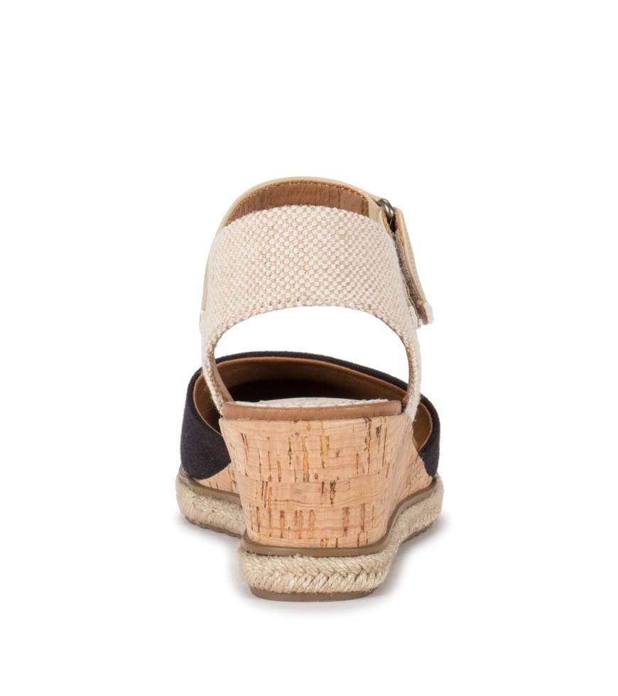 Baretraps Classic Comfort Sandals | Women Ocean Closed Toe Wedge Sandal Black Canvas
