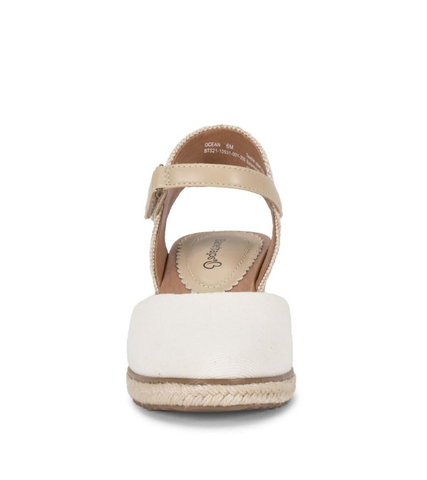 Baretraps Classic Comfort Sandals | Women Ocean Closed Toe Wedge Sandal Cream