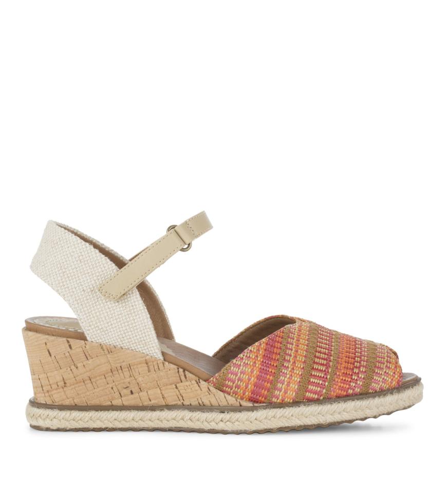 Baretraps Classic Comfort Sandals | Women Odetta Espadrille Wedge Sandal Coral Multi