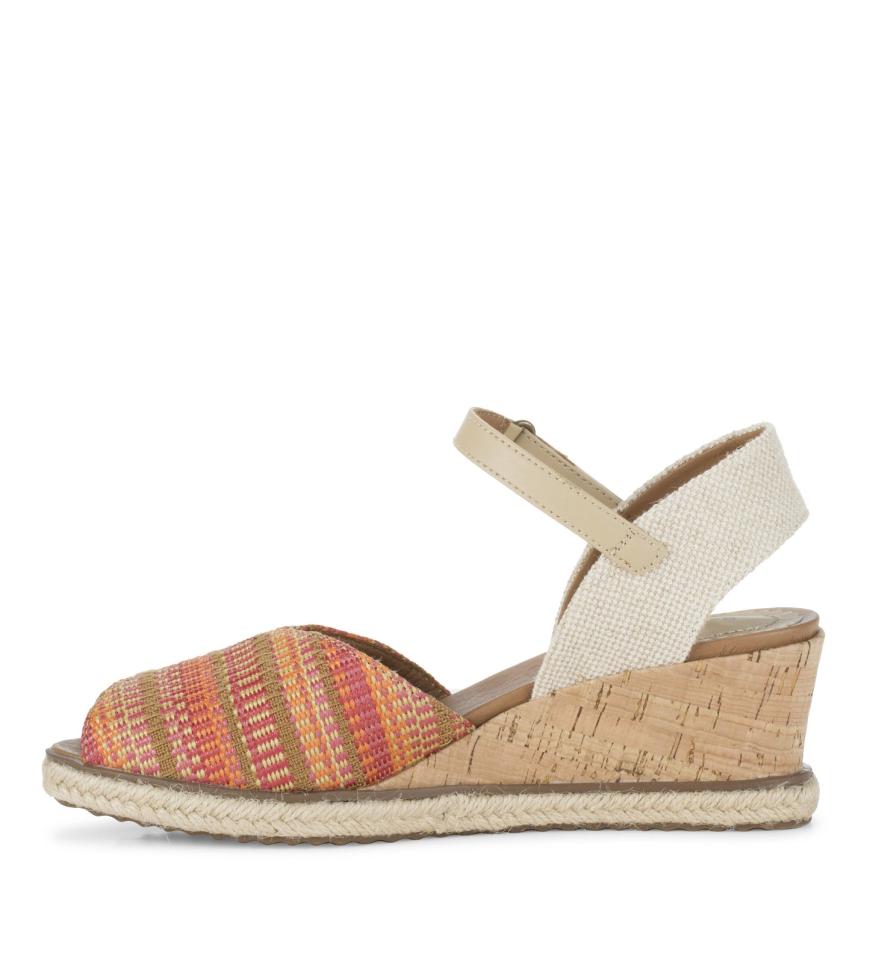 Baretraps Classic Comfort Sandals | Women Odetta Espadrille Wedge Sandal Coral Multi