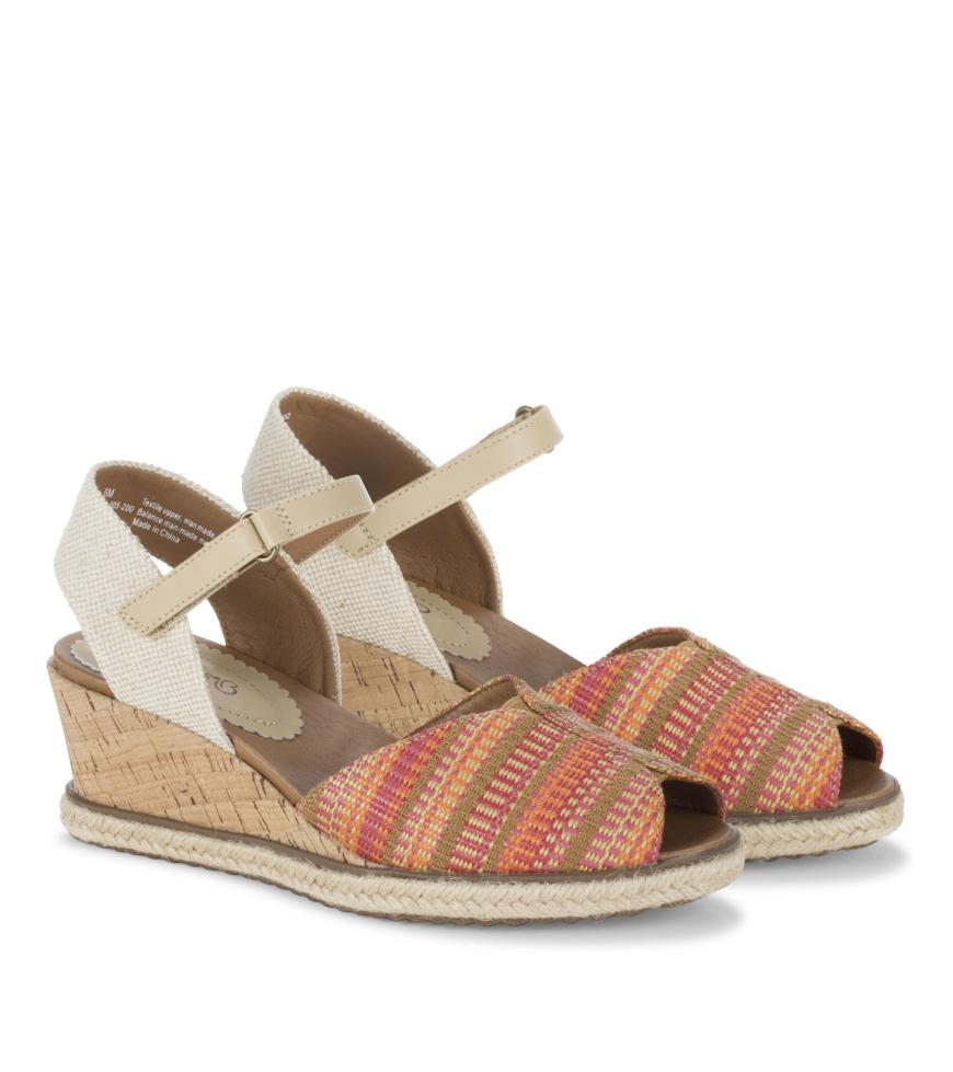Baretraps Classic Comfort Sandals | Women Odetta Espadrille Wedge Sandal Coral Multi