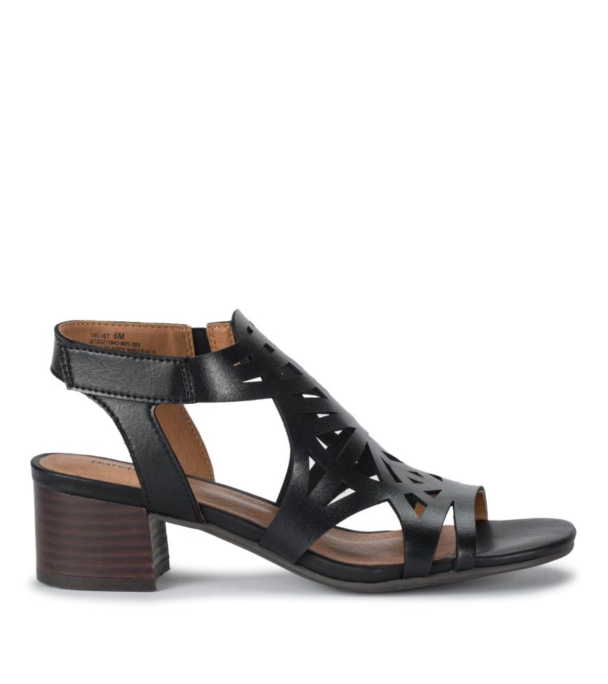 Baretraps Classic Comfort Sandals | Women Velvet Block Heel Sandal Black
