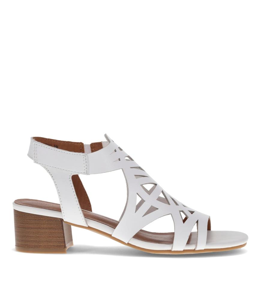 Baretraps Classic Comfort Sandals | Women Velvet Block Heel Sandal White