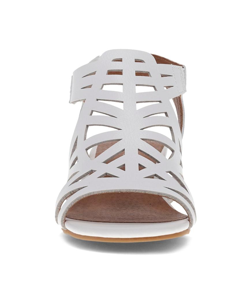 Baretraps Classic Comfort Sandals | Women Velvet Block Heel Sandal White