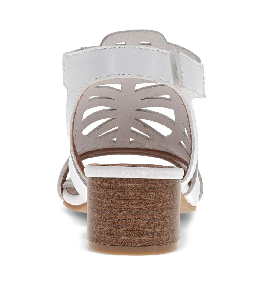 Baretraps Classic Comfort Sandals | Women Velvet Block Heel Sandal White