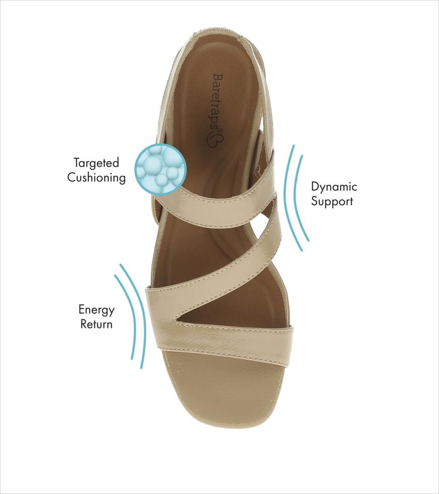 Baretraps Dress Shoes | Women Posha Block Heel Sandal Latte Patent