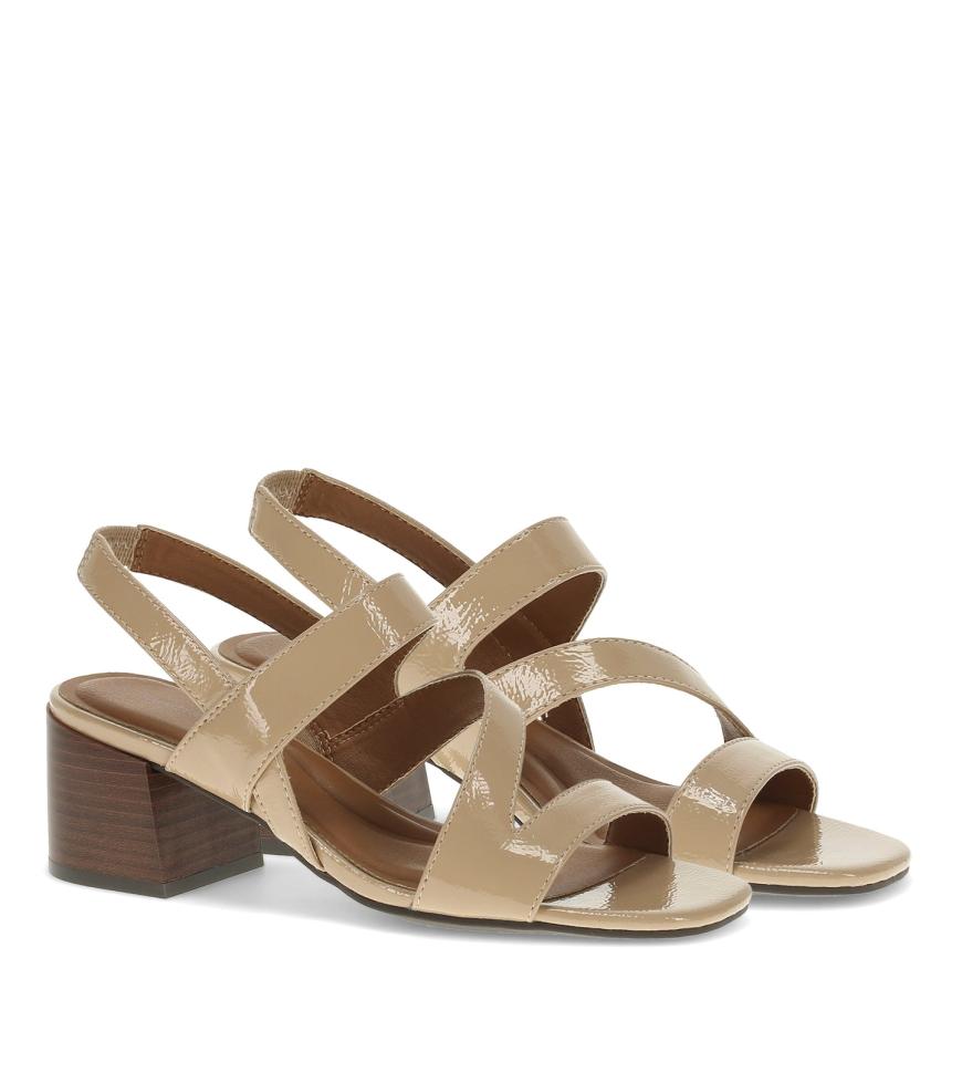 Baretraps Dress Shoes | Women Posha Block Heel Sandal Latte Patent