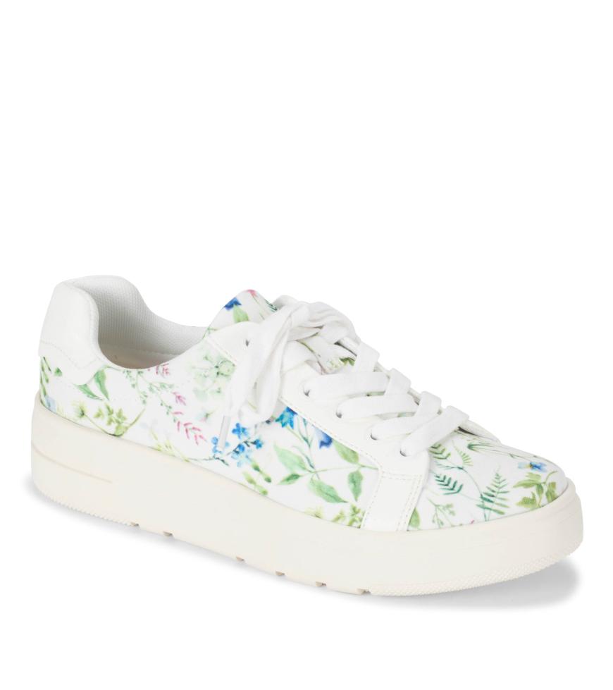 Baretraps Flats &amp; Loafers | Women Nishelle Lace Up Sneaker White/multi Flower Canvas