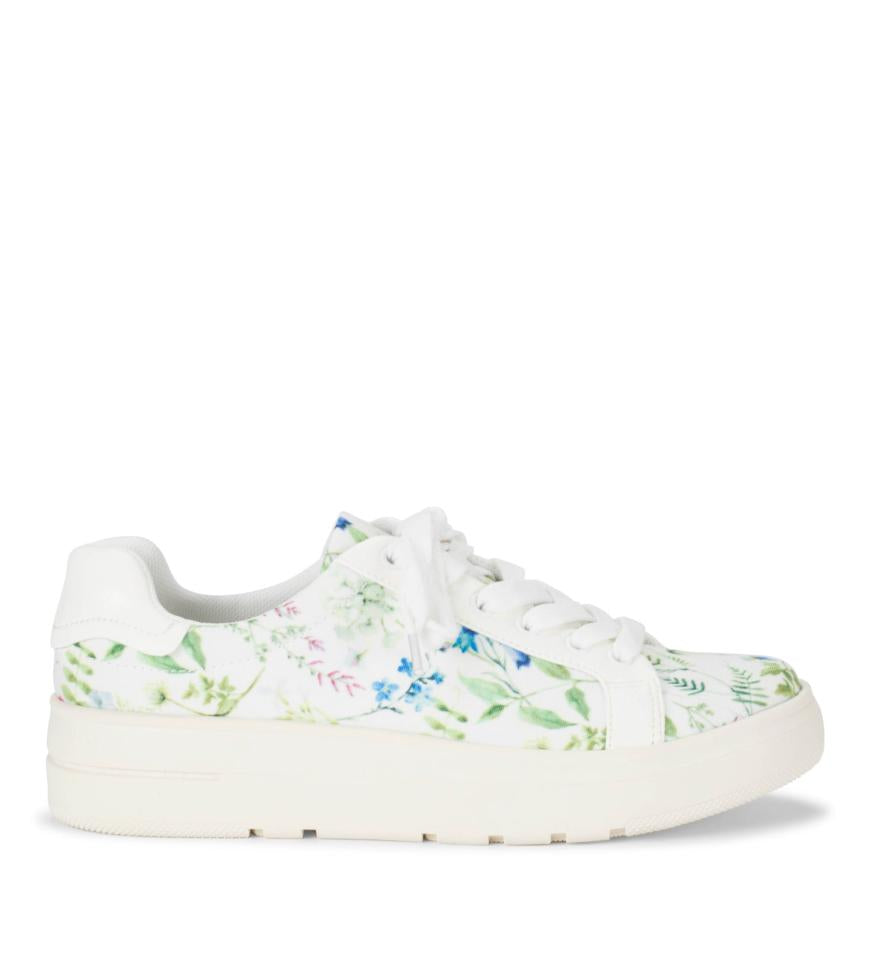 Baretraps Flats &amp; Loafers | Women Nishelle Lace Up Sneaker White/multi Flower Canvas