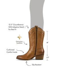 Baretraps Knee High Boots | Women Nita Western Boot Cognac Leather