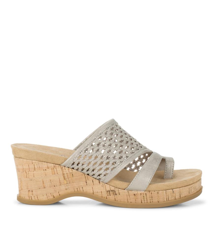 Baretraps Slides &amp; Slip On Sandals | Women Cherish Wedge Sandal Champagne