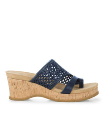 Baretraps Slides &amp; Slip On Sandals | Women Cherish Wedge Sandal Navy Blue