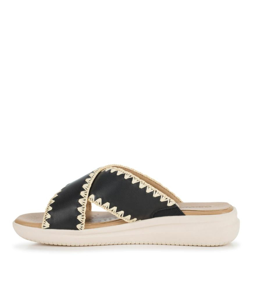 Baretraps Slides &amp; Slip On Sandals | Women Dolinda Slide Sandal Black Leather