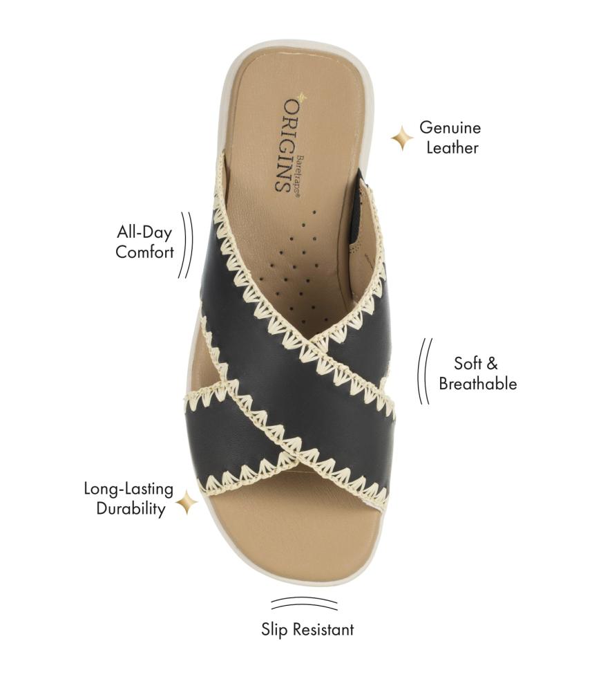 Baretraps Slides &amp; Slip On Sandals | Women Dolinda Slide Sandal Black Leather