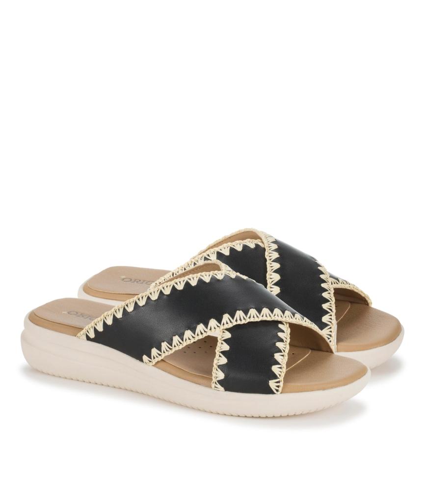 Baretraps Slides &amp; Slip On Sandals | Women Dolinda Slide Sandal Black Leather