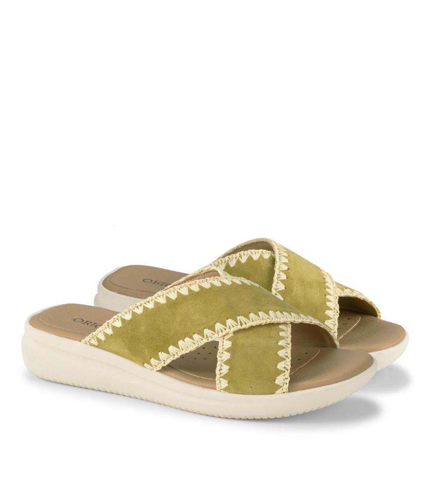 Baretraps Slides &amp; Slip On Sandals | Women Dolinda Slide Sandal Kelp Suede