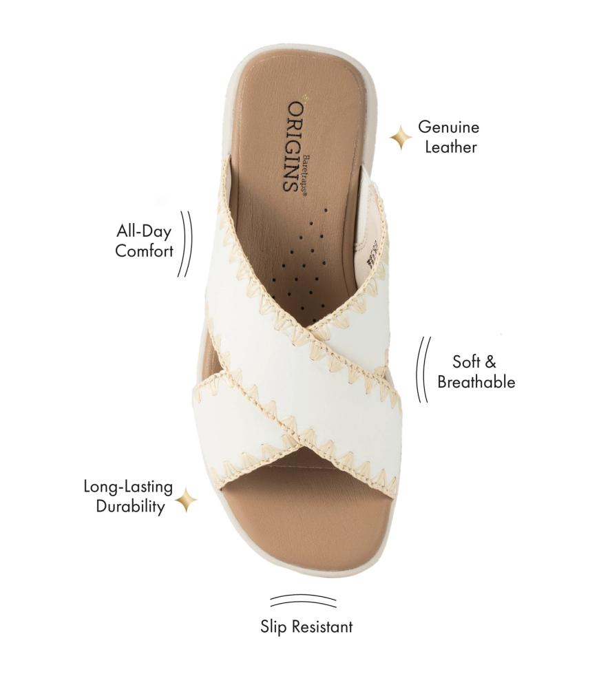 Baretraps Slides &amp; Slip On Sandals | Women Dolinda Slide Sandal Off White Leather