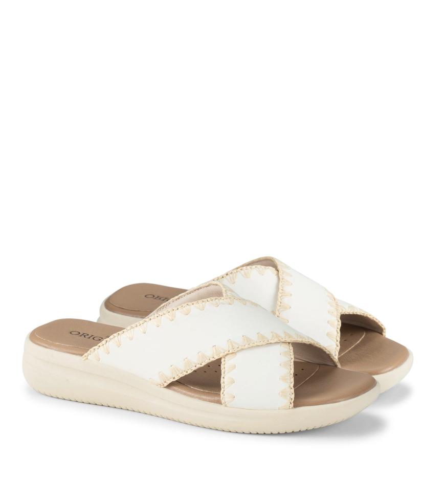 Baretraps Slides &amp; Slip On Sandals | Women Dolinda Slide Sandal Off White Leather