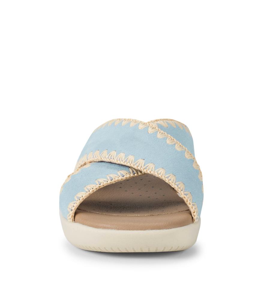 Baretraps Slides &amp; Slip On Sandals | Women Dolinda Slide Sandal Sea Glass Blue Suede