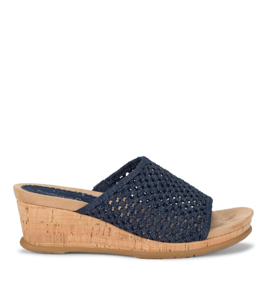 Baretraps Slides &amp; Slip On Sandals | Women Flossey Wedge Slide Sandal Dark Denim