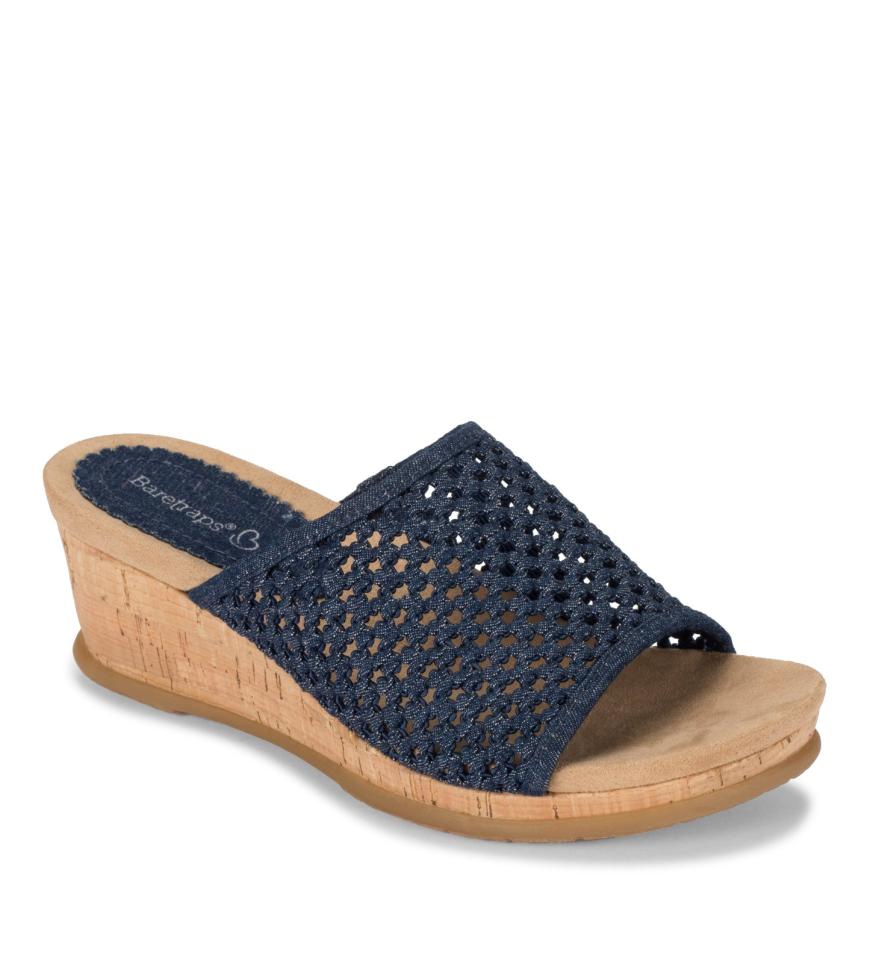 Baretraps Slides &amp; Slip On Sandals | Women Flossey Wedge Slide Sandal Dark Denim