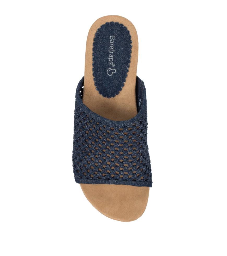 Baretraps Slides &amp; Slip On Sandals | Women Flossey Wedge Slide Sandal Dark Denim
