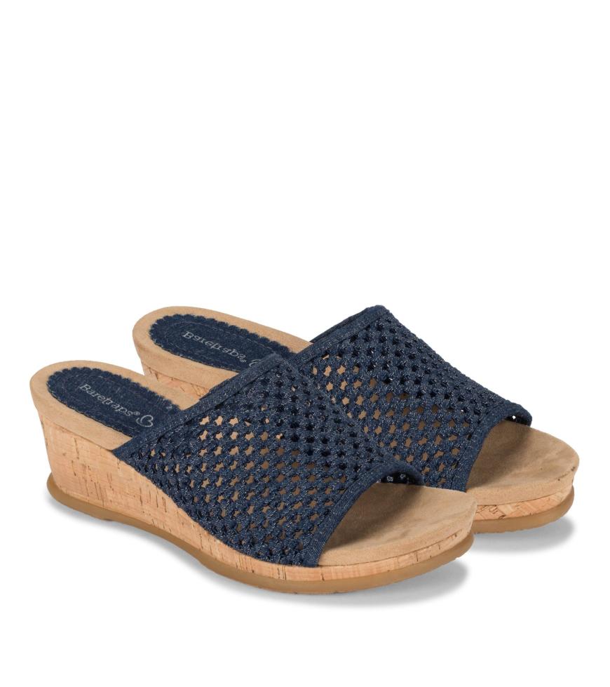 Baretraps Slides &amp; Slip On Sandals | Women Flossey Wedge Slide Sandal Dark Denim