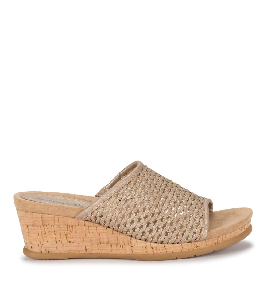 Baretraps Slides &amp; Slip On Sandals | Women Flossey Wedge Slide Sandal Soft Gold