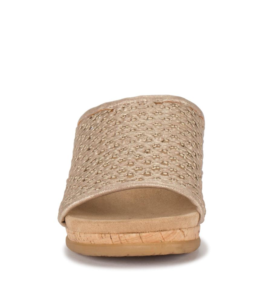 Baretraps Slides &amp; Slip On Sandals | Women Flossey Wedge Slide Sandal Soft Gold