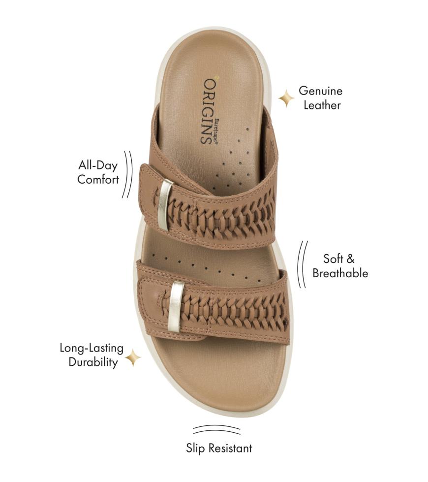 Baretraps Slides &amp; Slip On Sandals | Women Haliah Slide Sandal Tan Leather