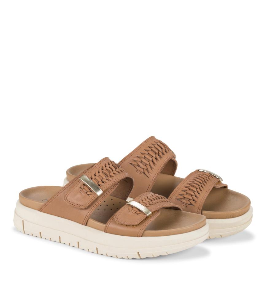 Baretraps Slides &amp; Slip On Sandals | Women Haliah Slide Sandal Tan Leather