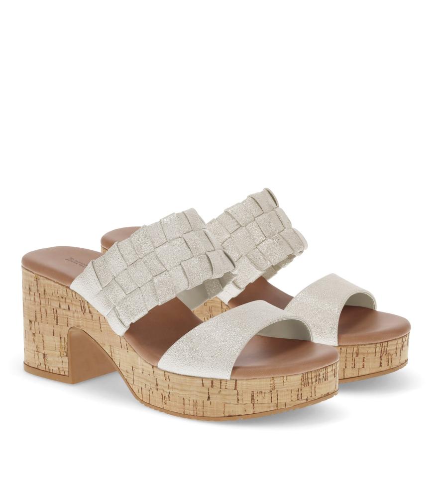 Baretraps Slides &amp; Slip On Sandals | Women Mavis Block Heel Slide Sandal Champagne