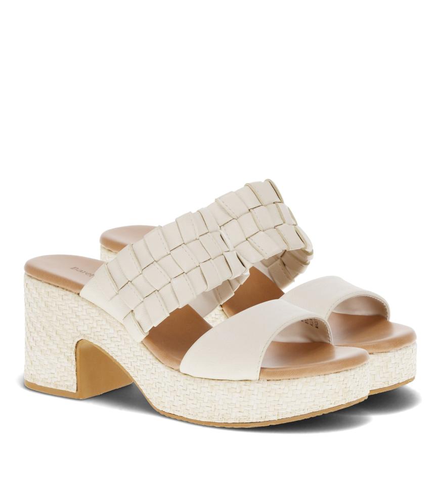 Baretraps Slides &amp; Slip On Sandals | Women Mavis Block Heel Slide Sandal Cream