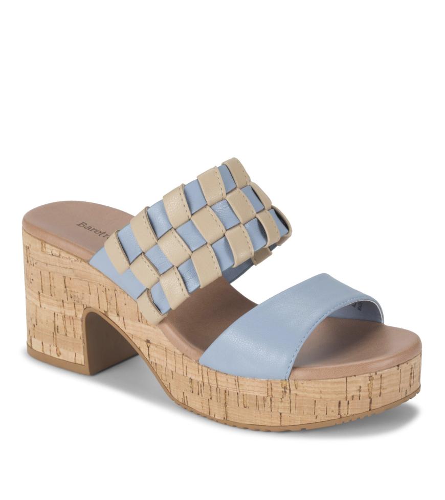 Baretraps Slides &amp; Slip On Sandals | Women Mavis Block Heel Slide Sandal Island Blue