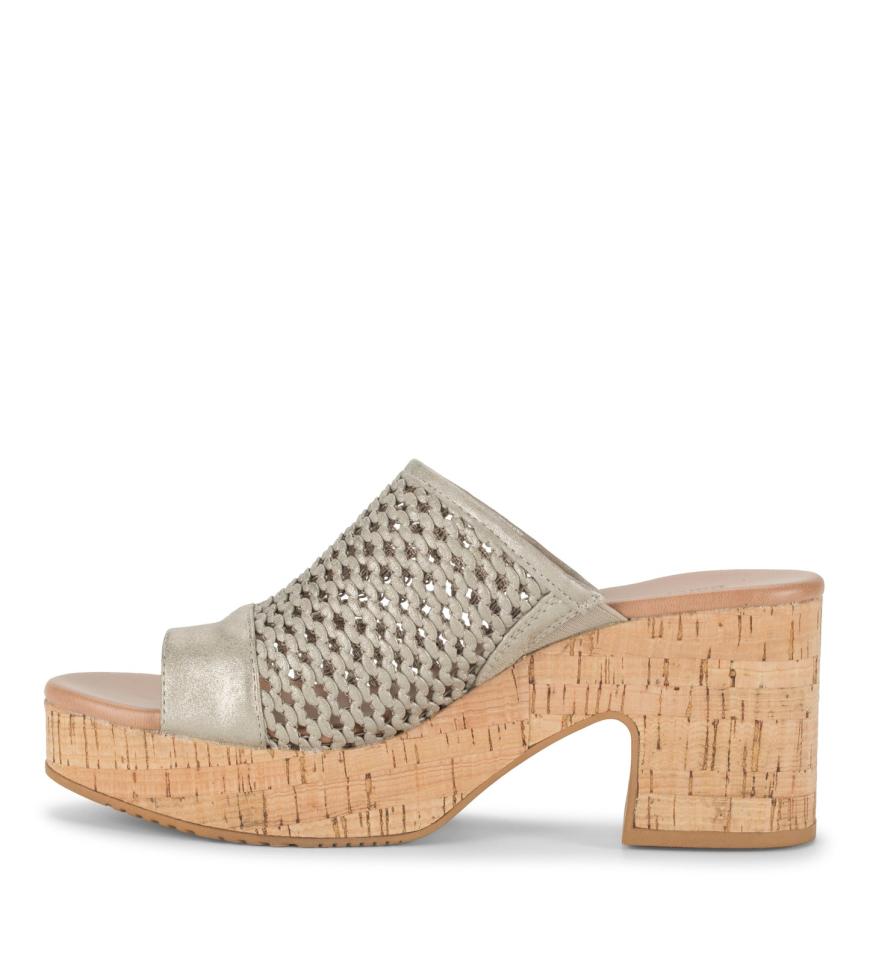 Baretraps Slides &amp; Slip On Sandals | Women Michaela Block Heel Sandal Champagne