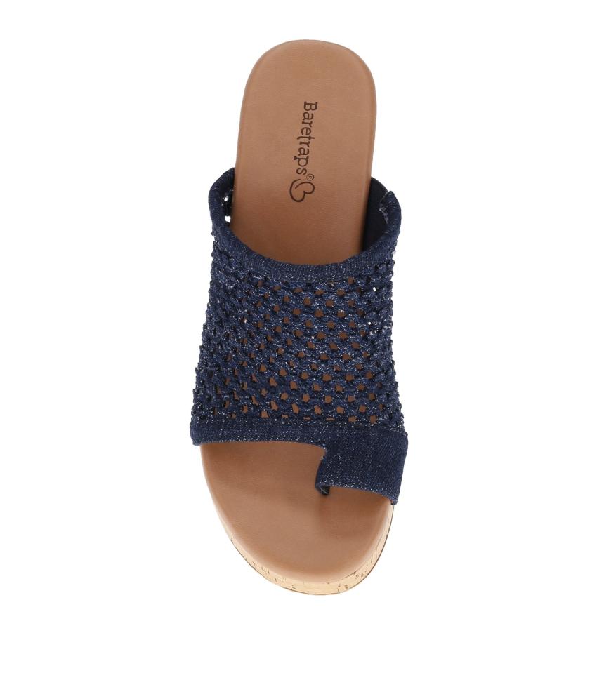 Baretraps Slides &amp; Slip On Sandals | Women Michaela Block Heel Sandal Dark Denim