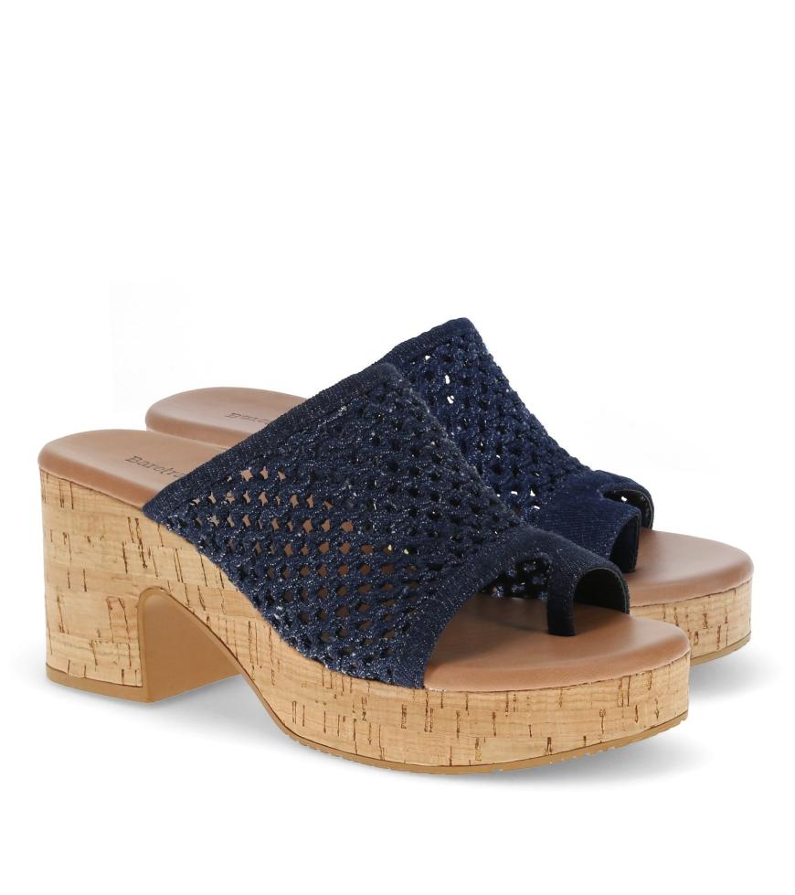Baretraps Slides &amp; Slip On Sandals | Women Michaela Block Heel Sandal Dark Denim