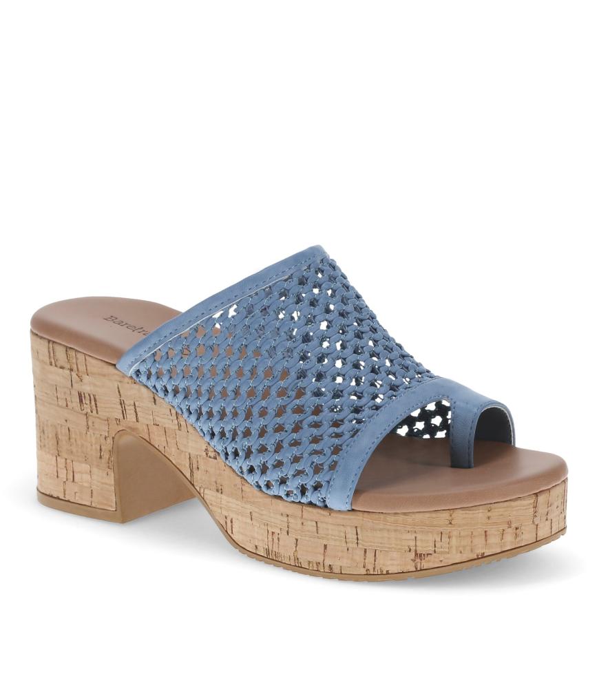 Baretraps Slides &amp; Slip On Sandals | Women Michaela Block Heel Sandal Island Blue