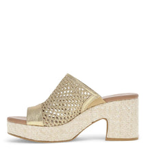 Baretraps Slides &amp; Slip On Sandals | Women Michaela Block Heel Sandal Old Gold