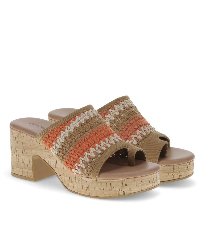 Baretraps Slides &amp; Slip On Sandals | Women Michaela Block Heel Sandal Orange Aid Multi
