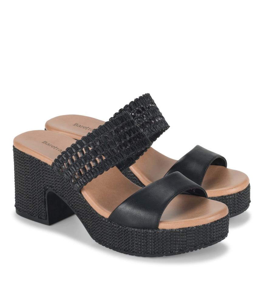 Baretraps Slides &amp; Slip On Sandals | Women Myles Block Heel Sandal Black