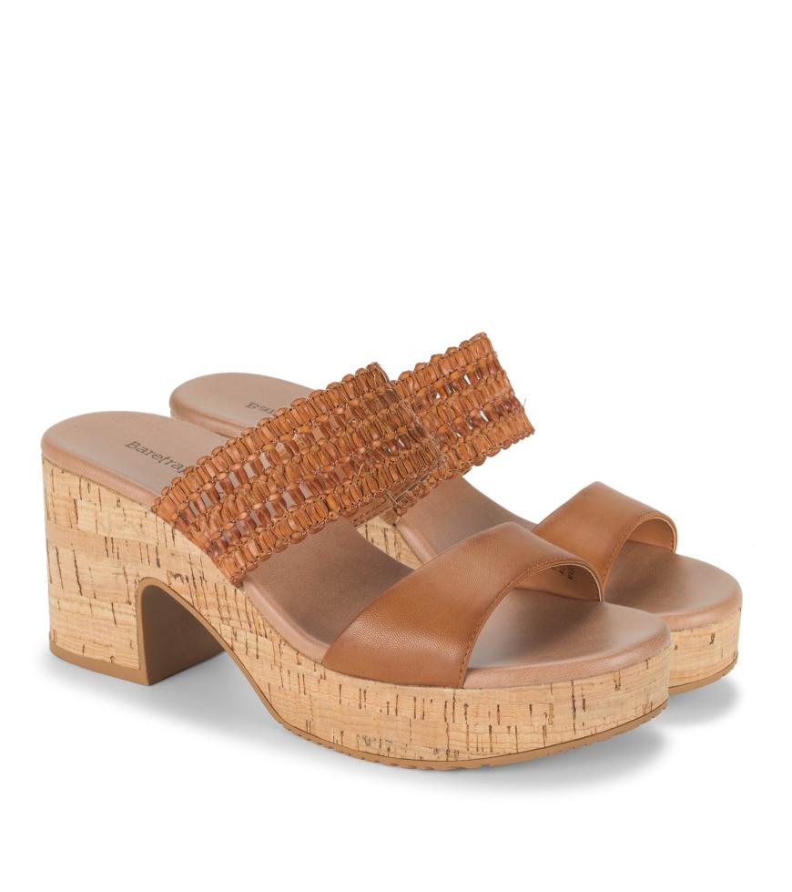 Baretraps Slides &amp; Slip On Sandals | Women Myles Block Heel Sandal Dark Caramel