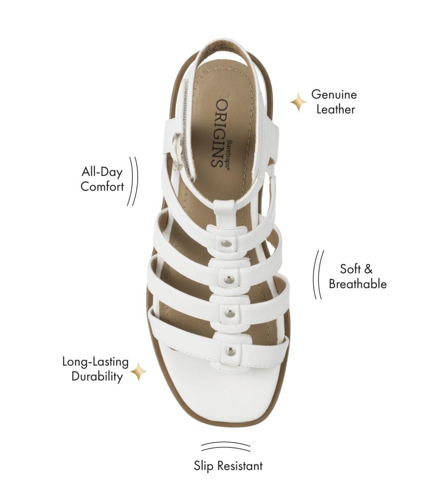 Baretraps Slides &amp; Slip On Sandals | Women Nathalia Gladiator Sandal White Leather