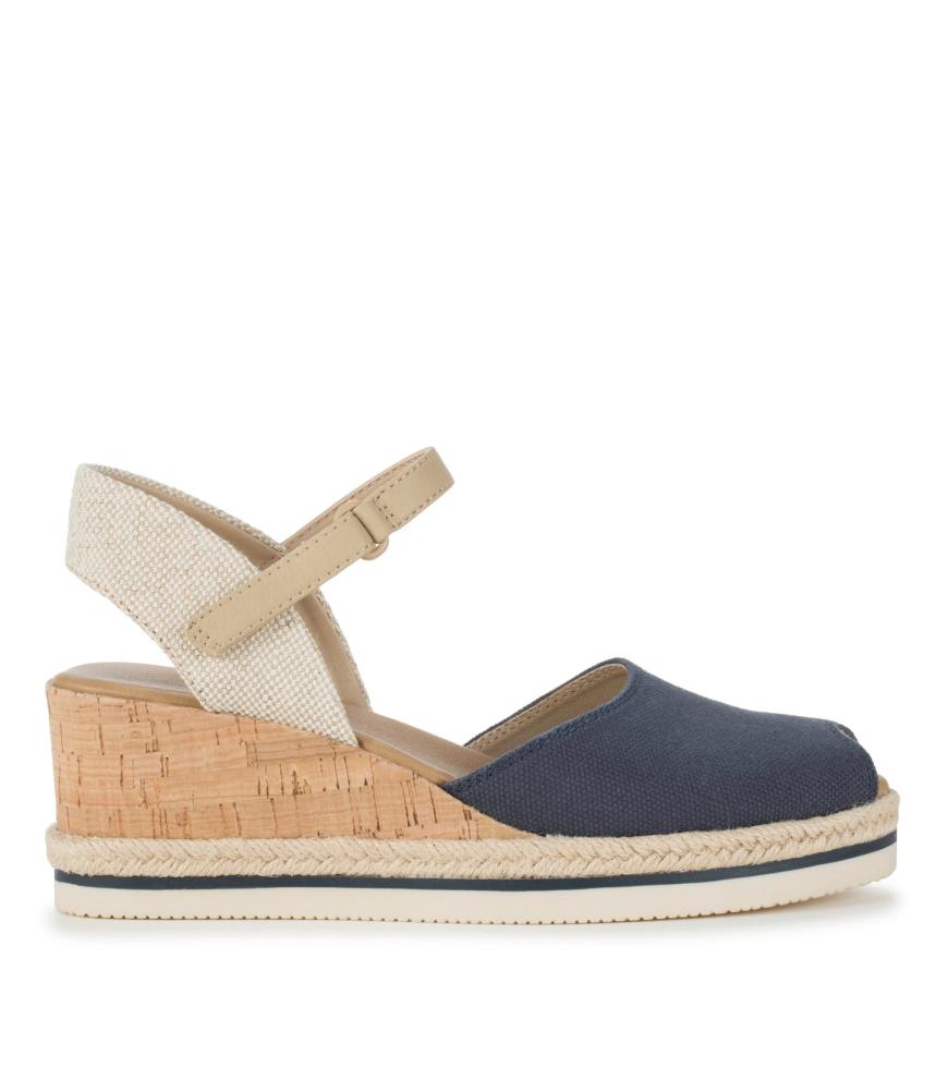 Baretraps Wedge Sandals | Women Acadia Peep Toe Wedge Sandal Navy Blue