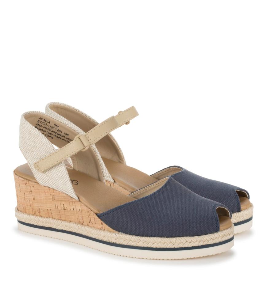 Baretraps Wedge Sandals | Women Acadia Peep Toe Wedge Sandal Navy Blue