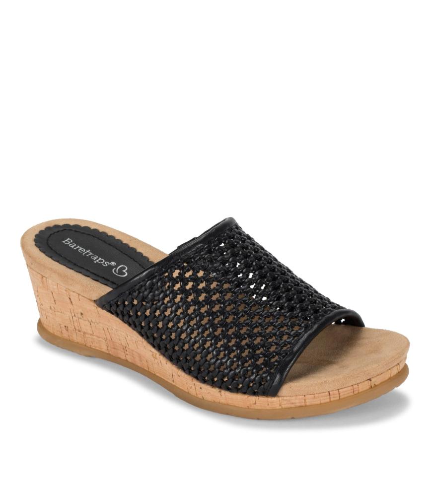 Baretraps Wedge Sandals | Women Flossey Wedge Slide Sandal Black