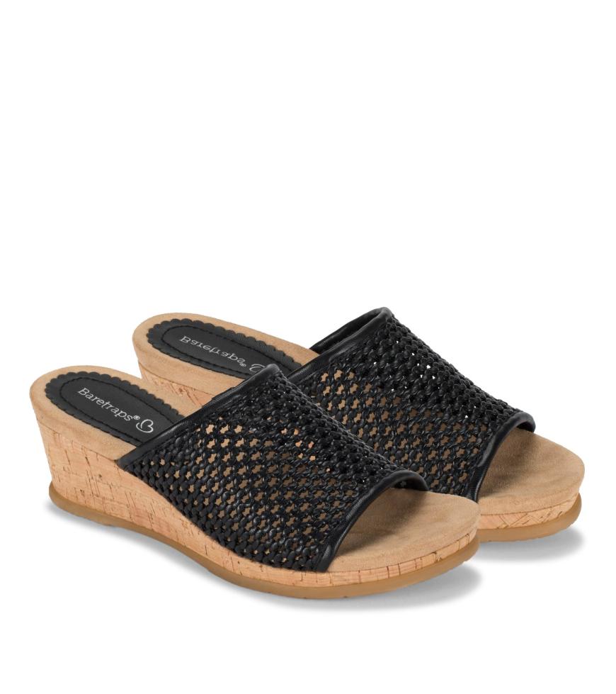 Baretraps Wedge Sandals | Women Flossey Wedge Slide Sandal Black